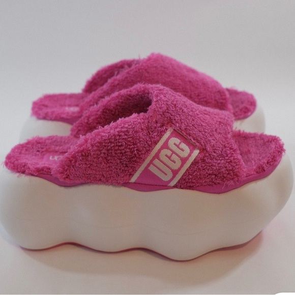 UGG Sugarcloud Slides in “ Dragon Fruit “ Fuchsia Pink Woman’s 10 | New No Box - Picture 13 of 16